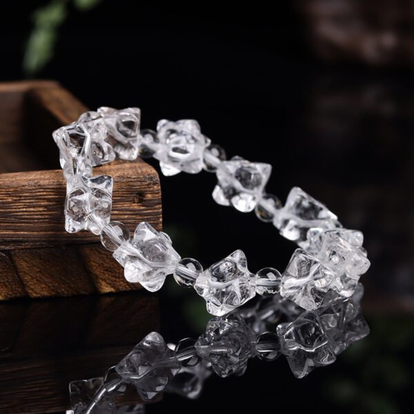 Natural white crystal Melkaba single loop bracelet, hexagonal star women's bracelet - Image 4