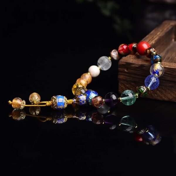 Liuli Agate Crystal Heart Sutra 18 Seed Multi Treasure Hand String - Image 3