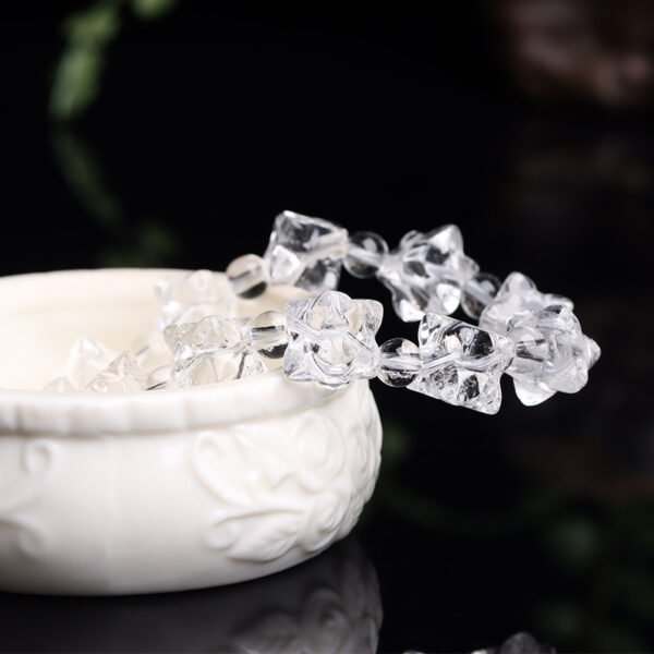 Natural white crystal Melkaba single loop bracelet, hexagonal star women's bracelet - Image 3