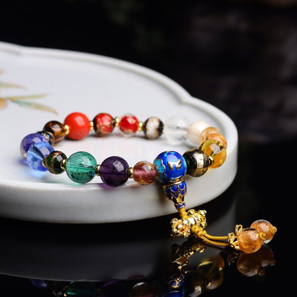 Liuli Agate Crystal Heart Sutra 18 Seed Multi Treasure Hand String - Image 2