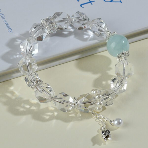 Natural white crystal cut face bracelet - Image 4