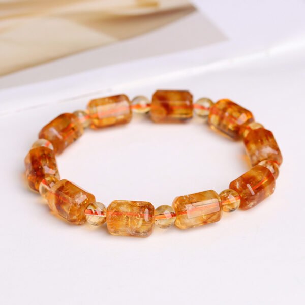 Natural ice crystal bucket bead bracelet - Image 4