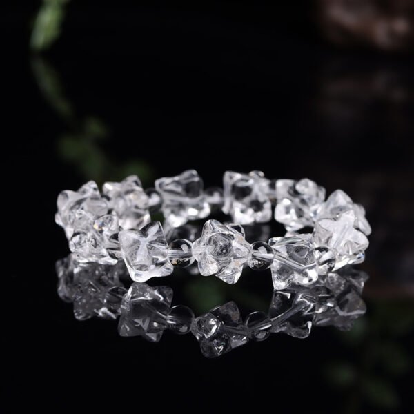 Natural white crystal Melkaba single loop bracelet, hexagonal star women's bracelet - Image 2