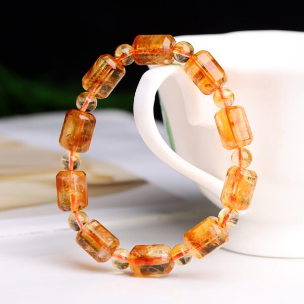 Natural ice crystal bucket bead bracelet - Image 3
