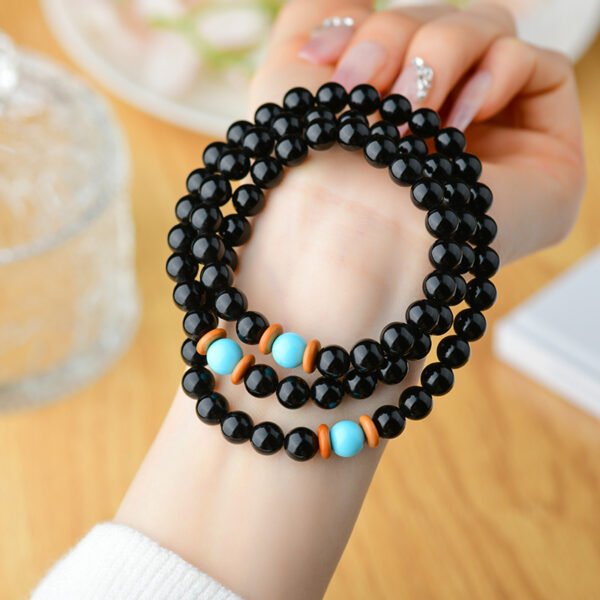 Natural Obsidian Three Loop Bracelet