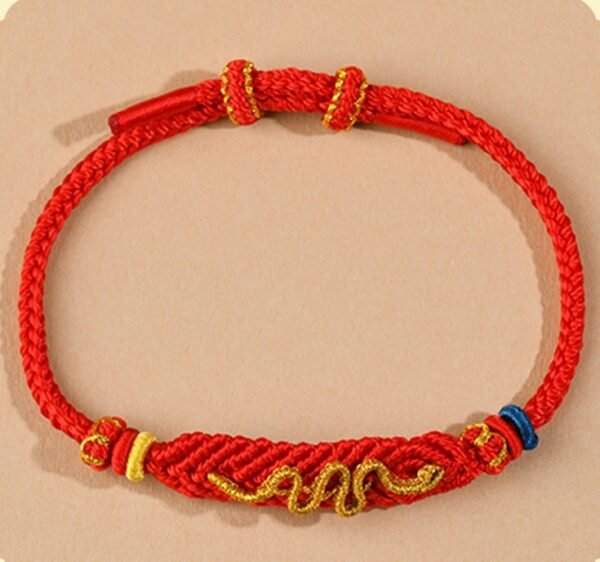 2025 Snake Year Golden Snake Knot Destiny Year Hand Rope DIY Hand Woven Red Rope Universal Zodiac Bracelet - Image 3