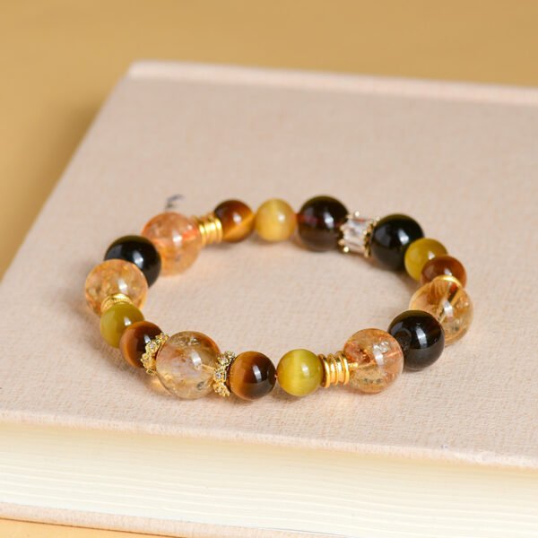 Natural Multi Treasure Crystal Tiger Eye Stone Tea Crystal Yellow Crystal Bracelet - Image 3