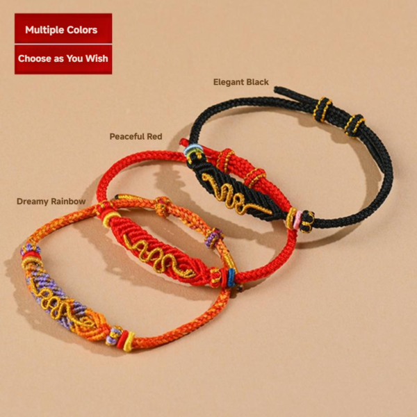 2025 Snake Year Golden Snake Knot Destiny Year Hand Rope DIY Hand Woven Red Rope Universal Zodiac Bracelet