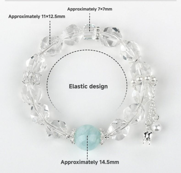 Natural white crystal cut face bracelet - Image 2