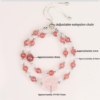 Natural Strawberry Crystal White Crystal Double Circle Pink Crystal Nine Tailed Fox Bracelet - Image 2