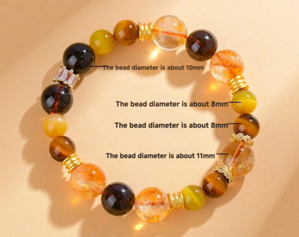 Natural Multi Treasure Crystal Tiger Eye Stone Tea Crystal Yellow Crystal Bracelet - Image 4