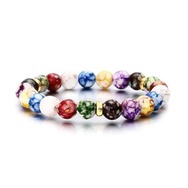 Rainbow Stone Bracelet Yoga Energy Bead Volcanic Stone Women's Bracelet - Image 2